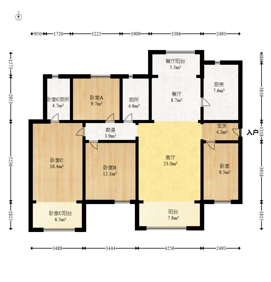 保利天汇 4室2厅2卫 171.0万 保利天汇 4室2厅2卫 171.0万户型图