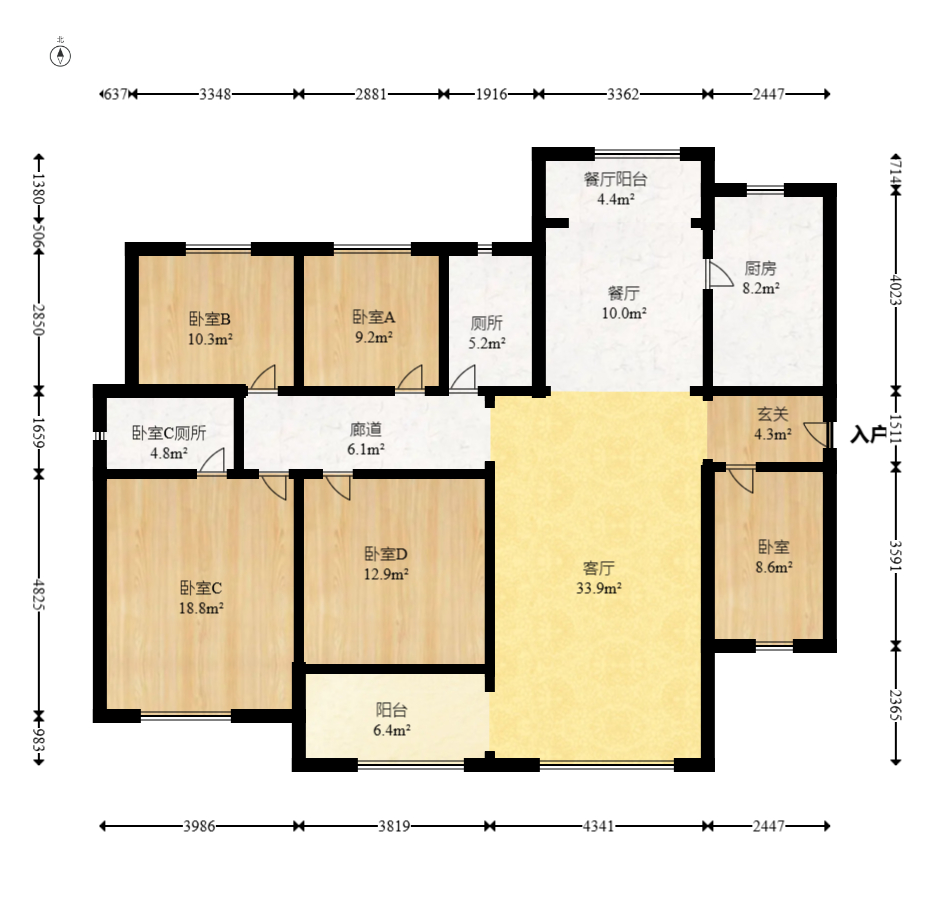 保利天汇  4室2厅2卫   255.00万室内图1