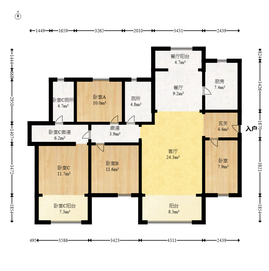 保利天汇  4室2厅2卫   230.00万室内图1