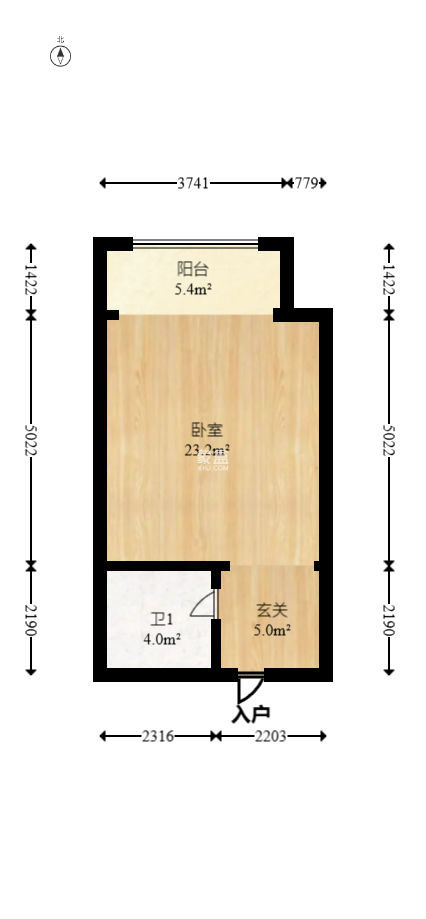 枫华府第  1室1厅1卫    24.0万