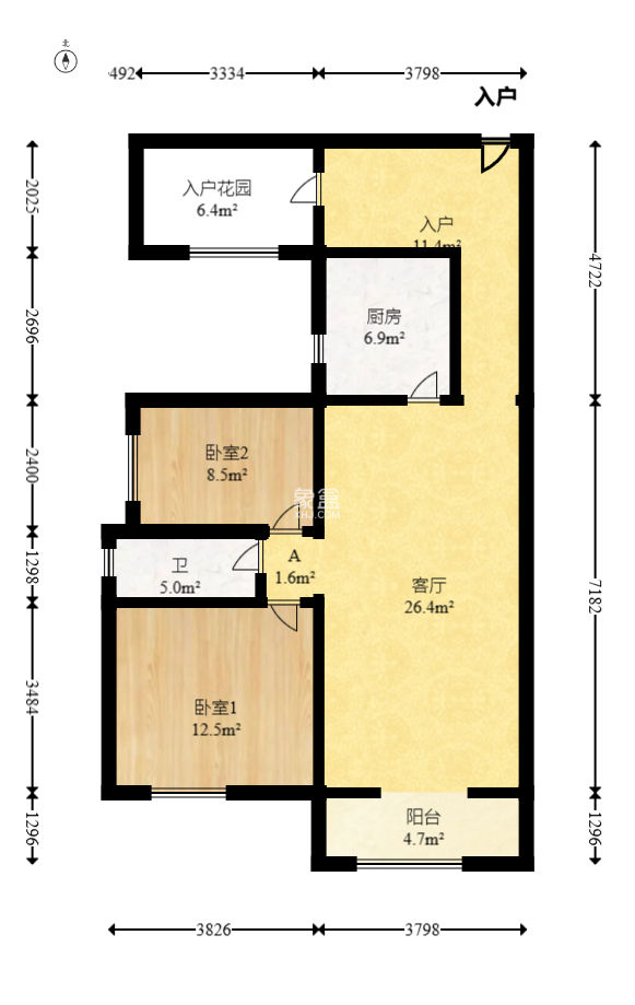 通用时代国际社区  2室2厅1卫   88.00万