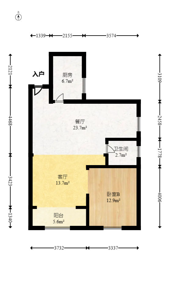 丽发新城  2室2厅1卫   48.80万