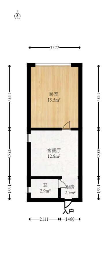 润芳园  1室1厅1卫   38.00万室内图1