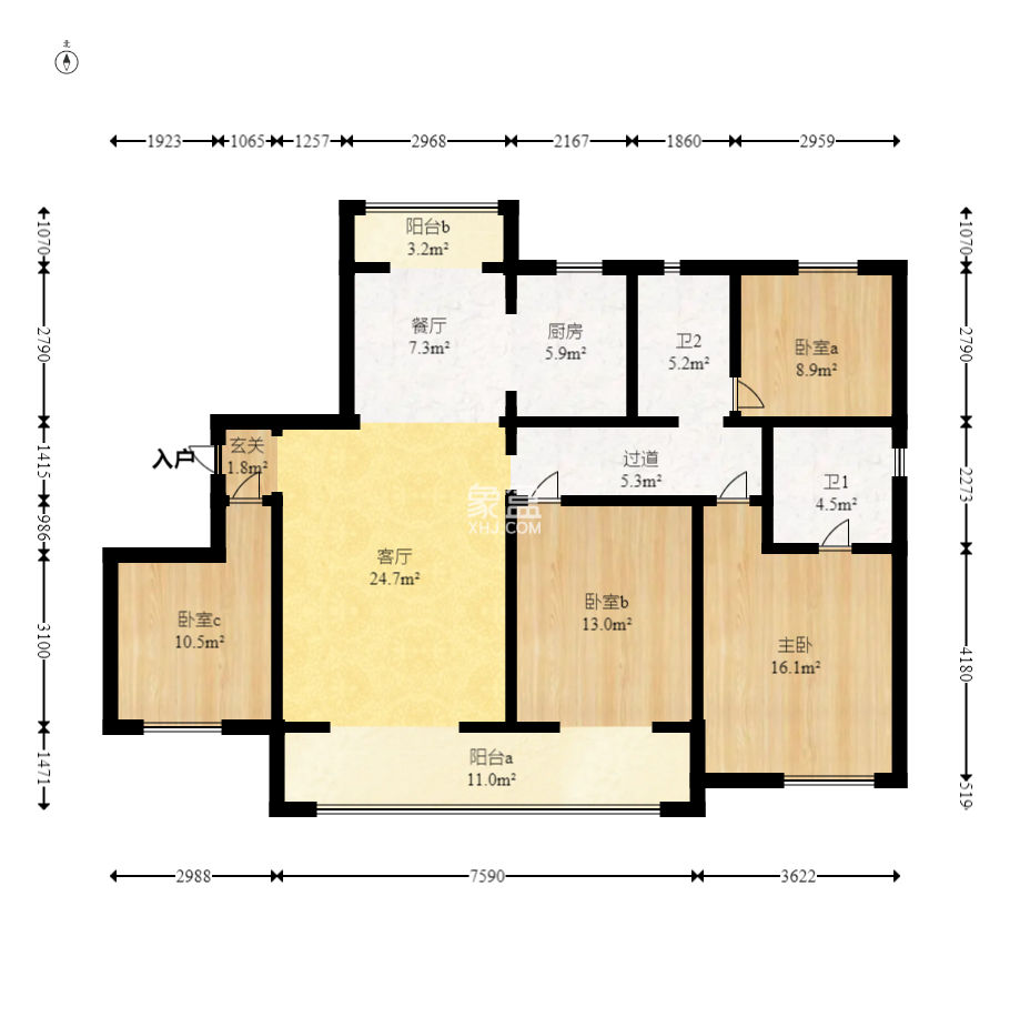 大漢漢府一期  4室2廳2衛(wèi)   86.00萬