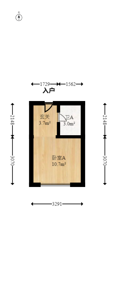 龙湖铂金岛  1室0厅0卫   22.50万室内图1