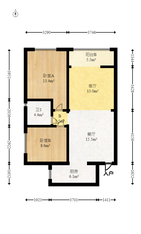 恒大绿洲 2室2厅1卫 75.0万 恒大绿洲 2室2厅1卫 75.0万户型图