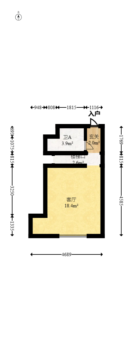 卓越中寰  2室1厅1卫   58.00万室内图1