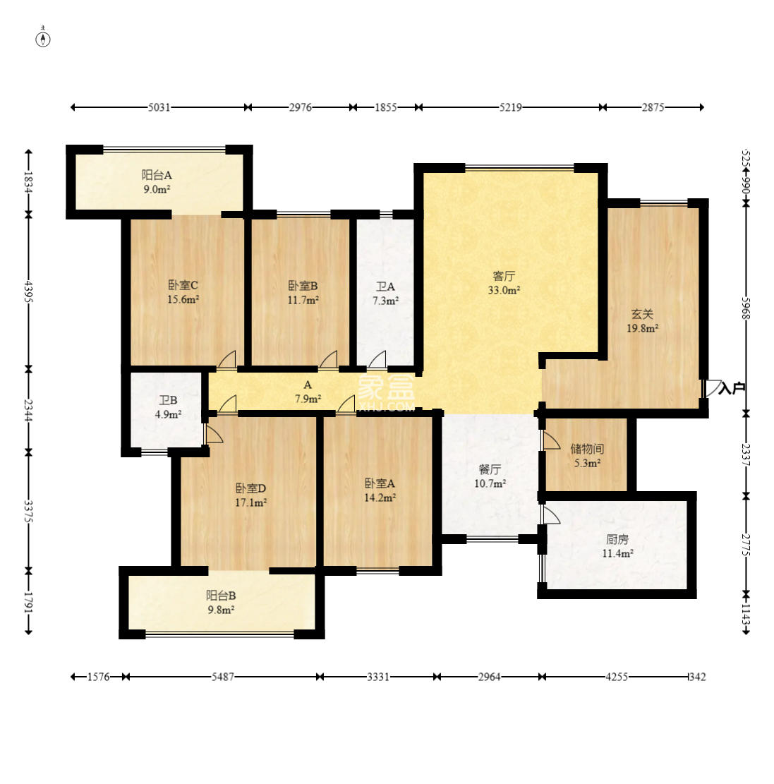 香樟雅郡  4室2厅2卫    150.0万 香樟雅郡  4室2厅2卫    150.0万户型图