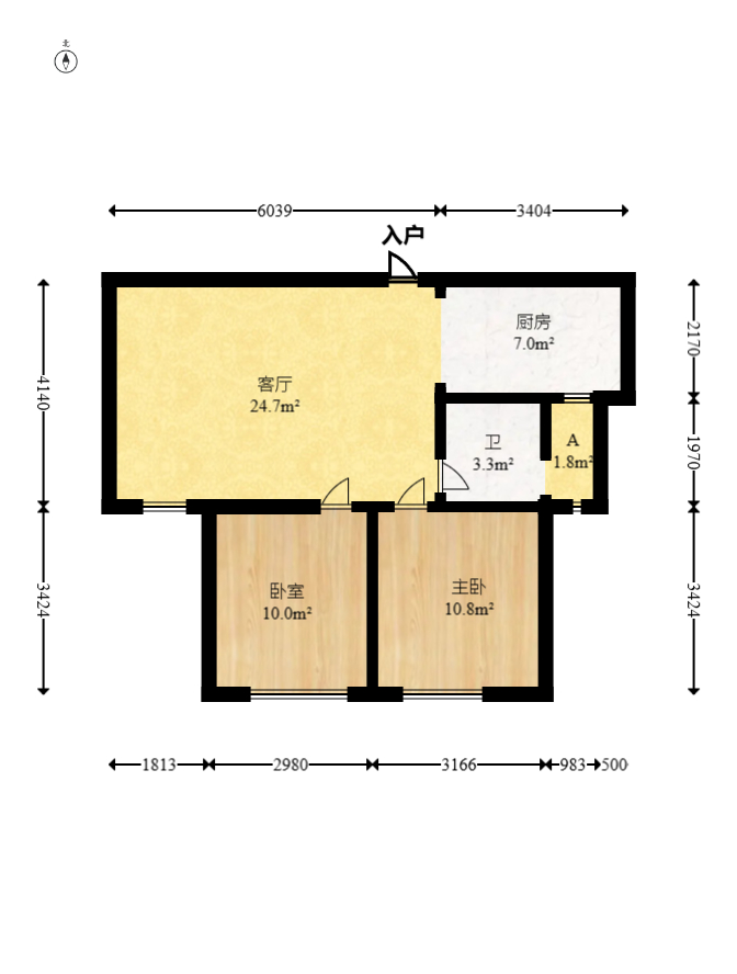 晶华美地  2室2厅1卫    47.8万室内图1