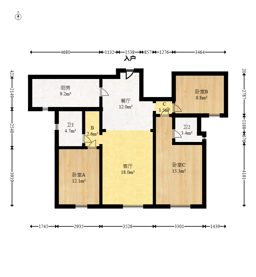 绿地长沙城际空间站(绿地新里佳苑) 3室2厅2卫 116.0万 绿地长沙城际空间站(绿地新里佳苑) 3室2厅2卫 116.0万户型图