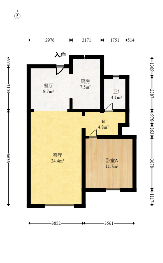 中天星耀城  4室2厅2卫   160.00万室内图1