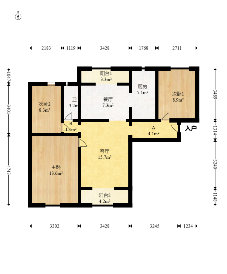 海伦春天  3室2厅1卫    69.8万 海伦春天  3室2厅1卫    69.8万户型图
