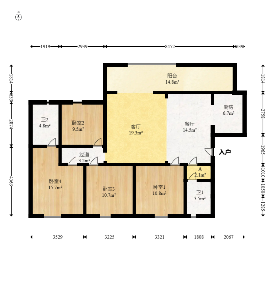 万润滨江天著  4室2厅2卫    144.0万 万润滨江天著  4室2厅2卫    144.0万户型图
