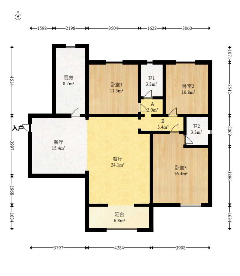 玛丽的花园(金色阳光家园)  3室2厅2卫    97.0万 玛丽的花园(金色阳光家园)  3室2厅2卫    97.0万户型图