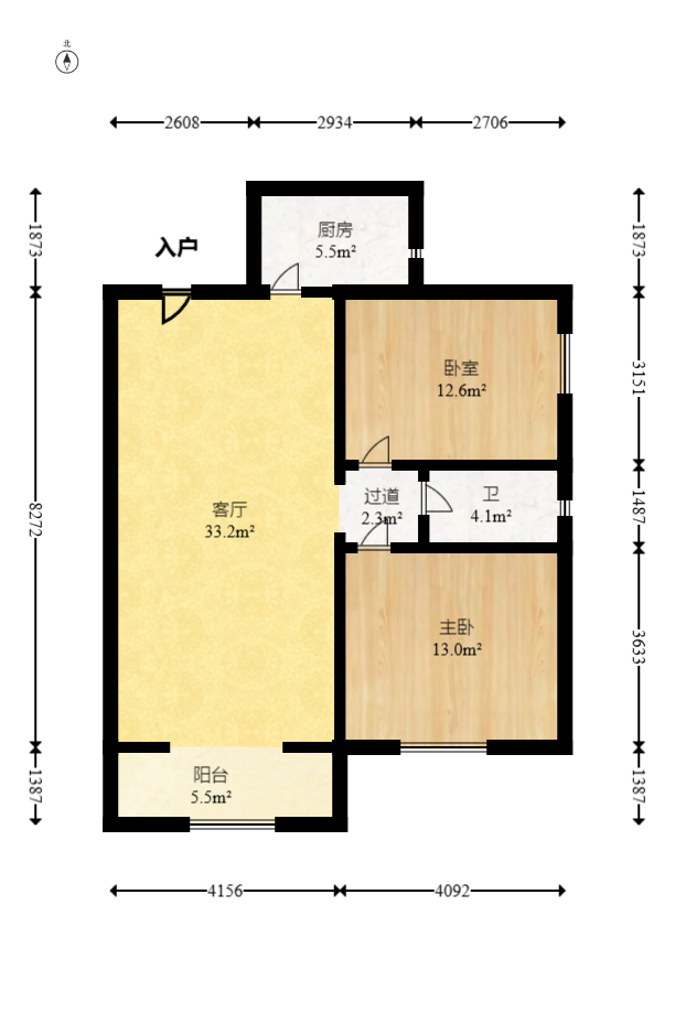 时代星城 2室2厅1卫 48.0万 时代星城 2室2厅1卫 48.0万户型图