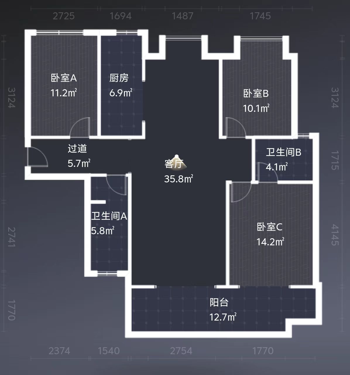玫瑰御园 3室1厅2卫 71.8万 玫瑰御园 3室1厅2卫 71.8万室内图
