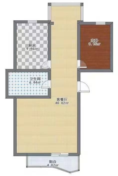 恒大华府  3室2厅1卫    1800.0元/月户型图