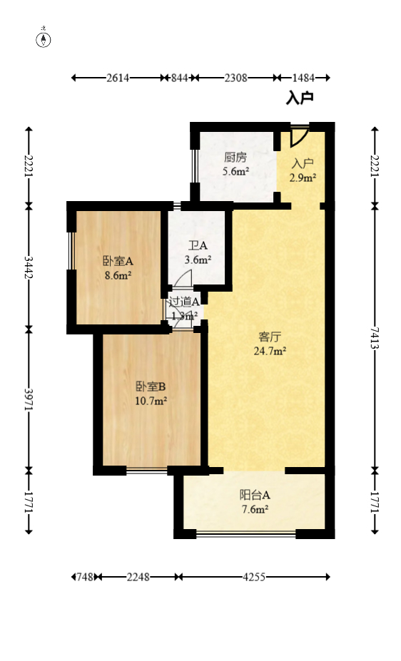 丰园城（鄱阳小区二期）  2室2厅1卫   80.00万室内图1