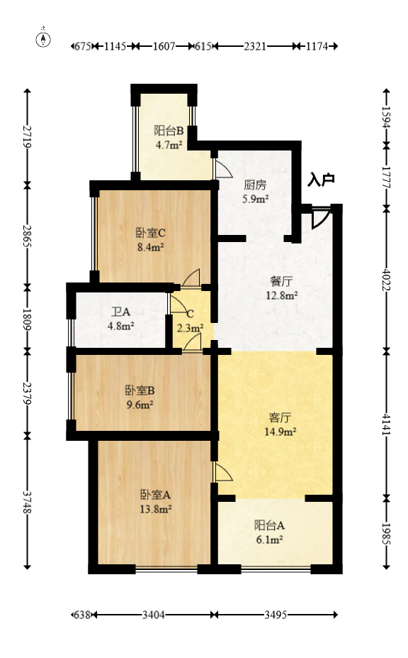 长房半岛蓝湾（观山月）  1室0厅0卫   74.50万室内图1