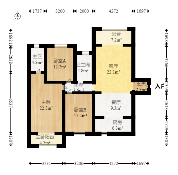 鑫远悦城(鑫远悦时代)  4室2厅1卫    104.0万 鑫远悦城(鑫远悦时代)  4室2厅1卫    104.0万户型图