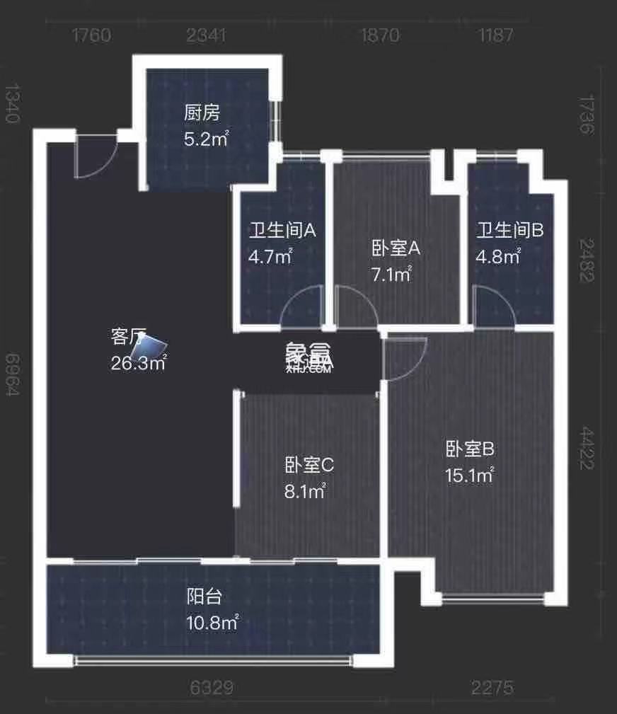 建发央著  3室2厅2卫   68.80万