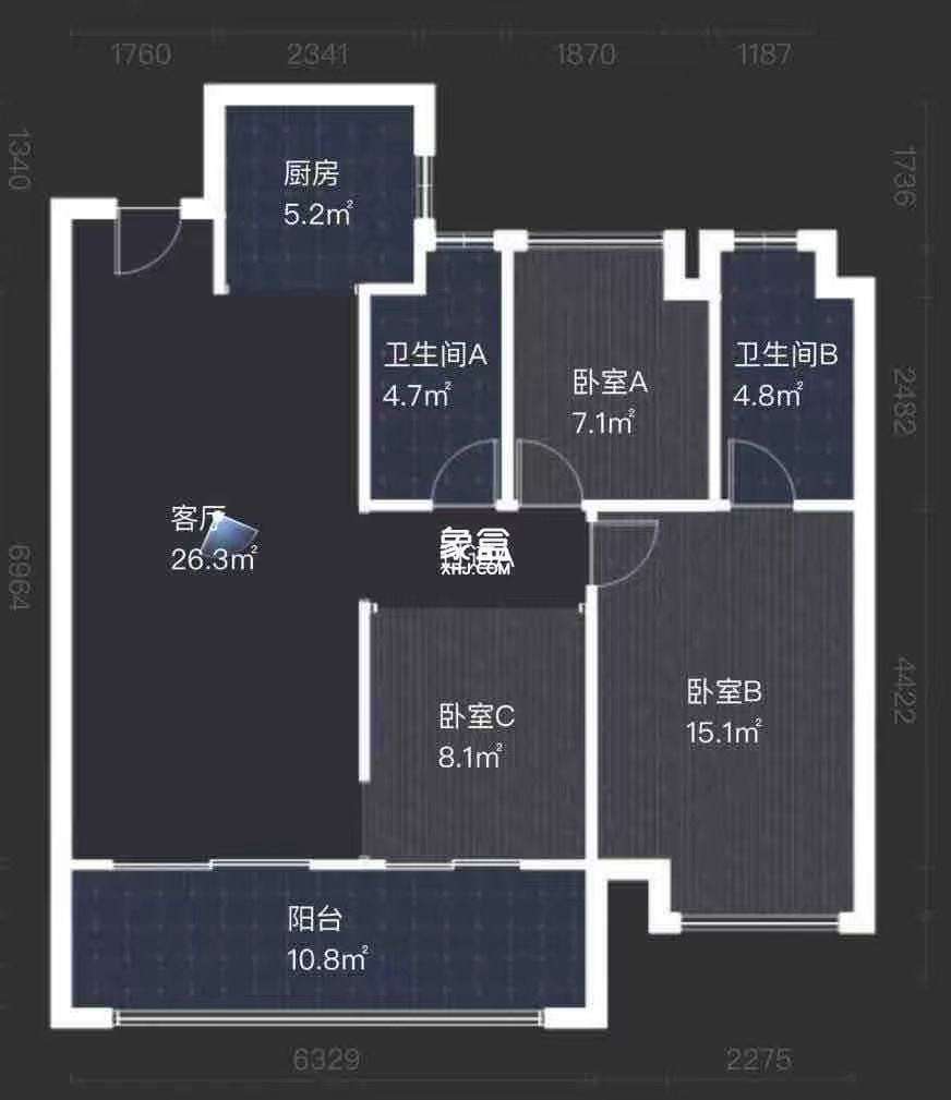 建发央著  3室2厅2卫    66.8万