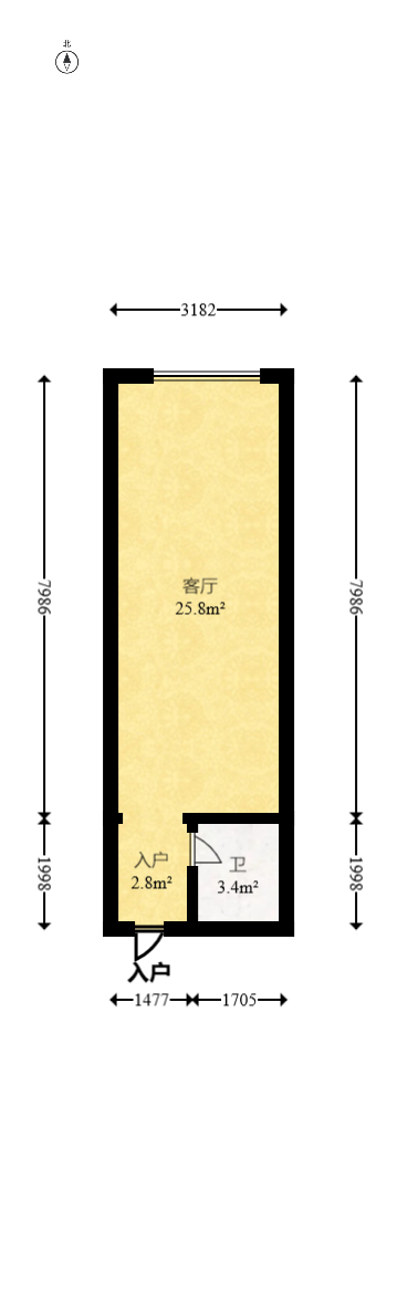 尚都美寓 1室1厅1卫 32.8万 尚都美寓 1室1厅1卫 32.8万户型图