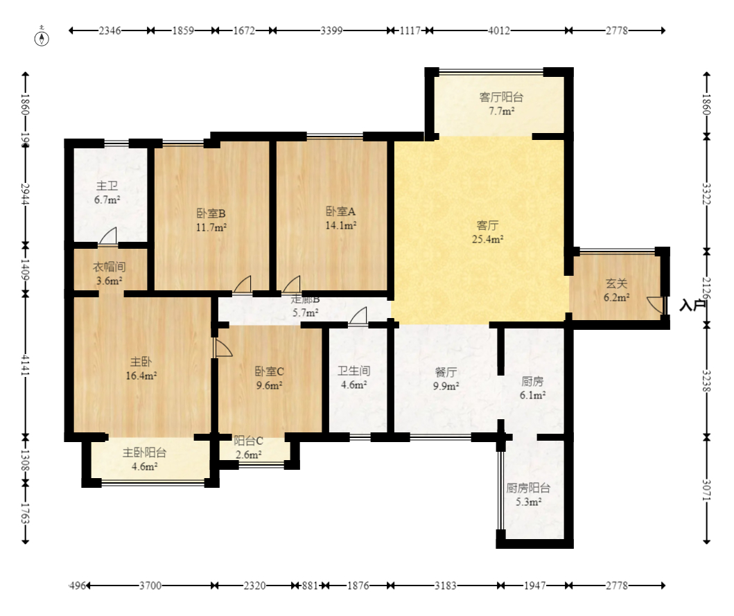 中建芙蓉嘉苑 4室2厅2卫 127.0万 中建芙蓉嘉苑 4室2厅2卫 127.0万户型图