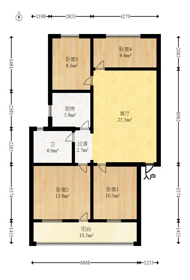 长沙农商行双塘宿舍  1室0厅0卫   75.00万室内图1