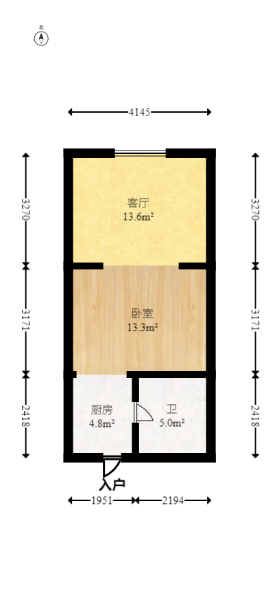 西子一间  1室1厅1卫   31.00万室内图1