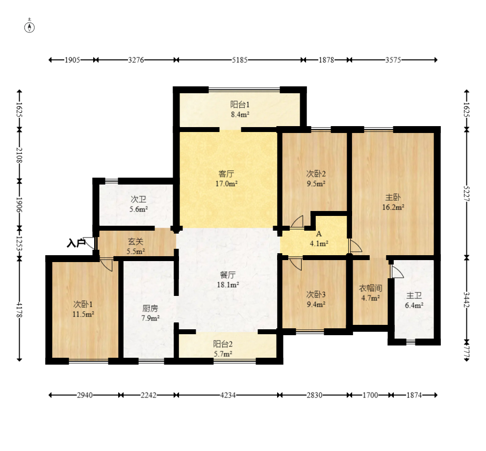 美来美城市广场  4室2厅2卫    78.0万 美来美城市广场  4室2厅2卫    78.0万户型图