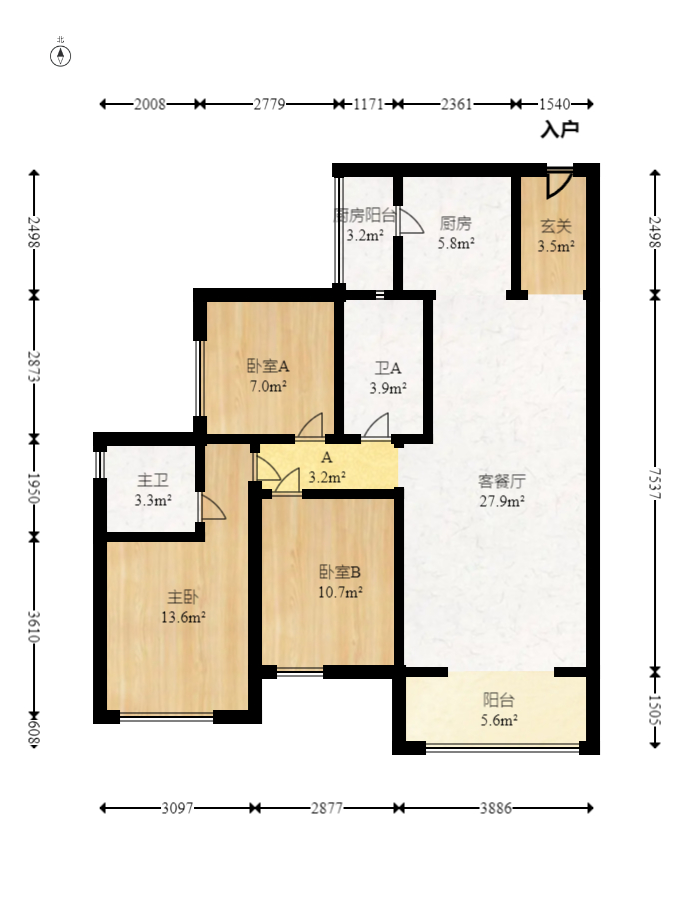 保利天禧D区  3室2厅2卫   165.00万室内图1