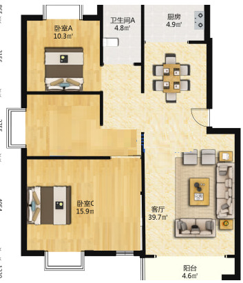 安泰小区 3室2厅1卫 40.5万 安泰小区 3室2厅1卫 40.5万室内图