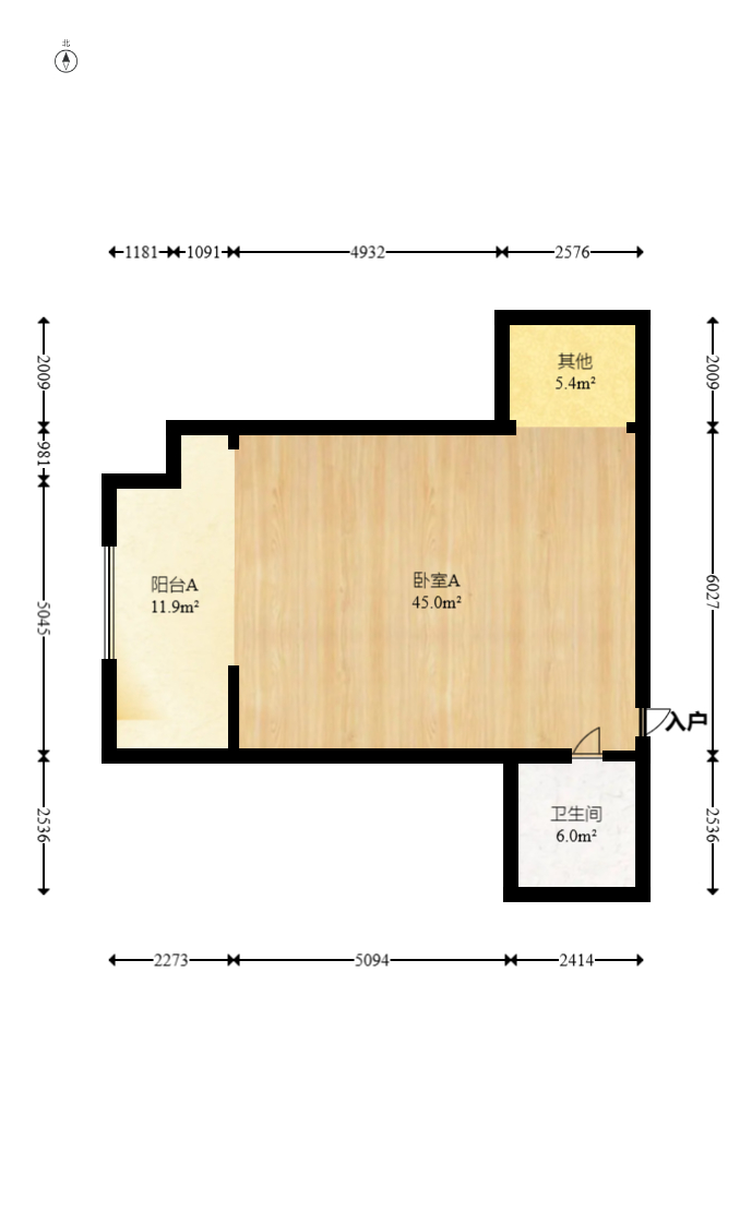 东友星座  1室1厅1卫    152.8万 东友星座  1室1厅1卫    152.8万户型图