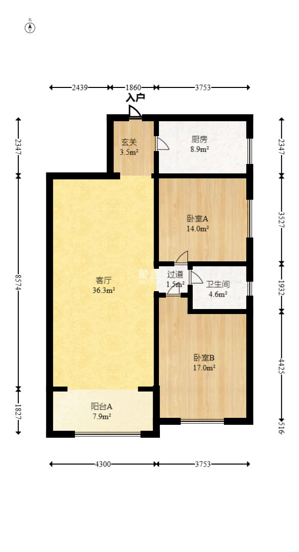 书香名邸  2室2厅1卫   89.00万