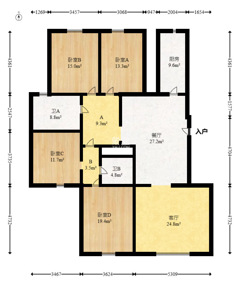 左岸春天  4室2厅2卫    115.0万