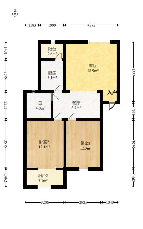 兰景花园  2室2厅1卫   49.80万室内图1