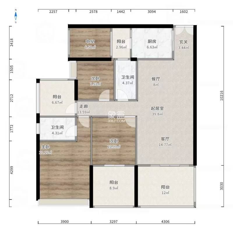 奥园养生城  4室2厅2卫    90.0万