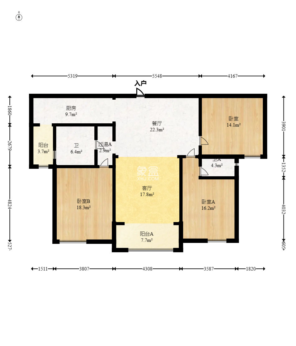 蓝山郡  3室2厅2卫    89.9万