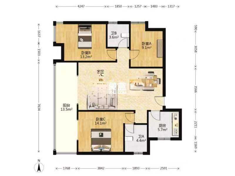 时代新城(翰林府) 3室2厅0卫 38.0万 时代新城(翰林府) 3室2厅0卫 38.0万室内图