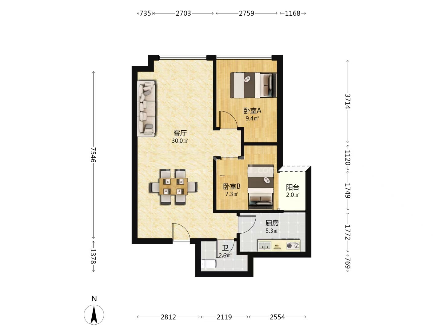 华晨神农湾 2室2厅1卫 45.6万 华晨神农湾 2室2厅1卫 45.6万室内图