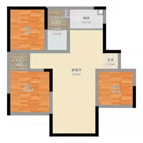 碧桂园  3室2厅1卫   58.00万室内图1