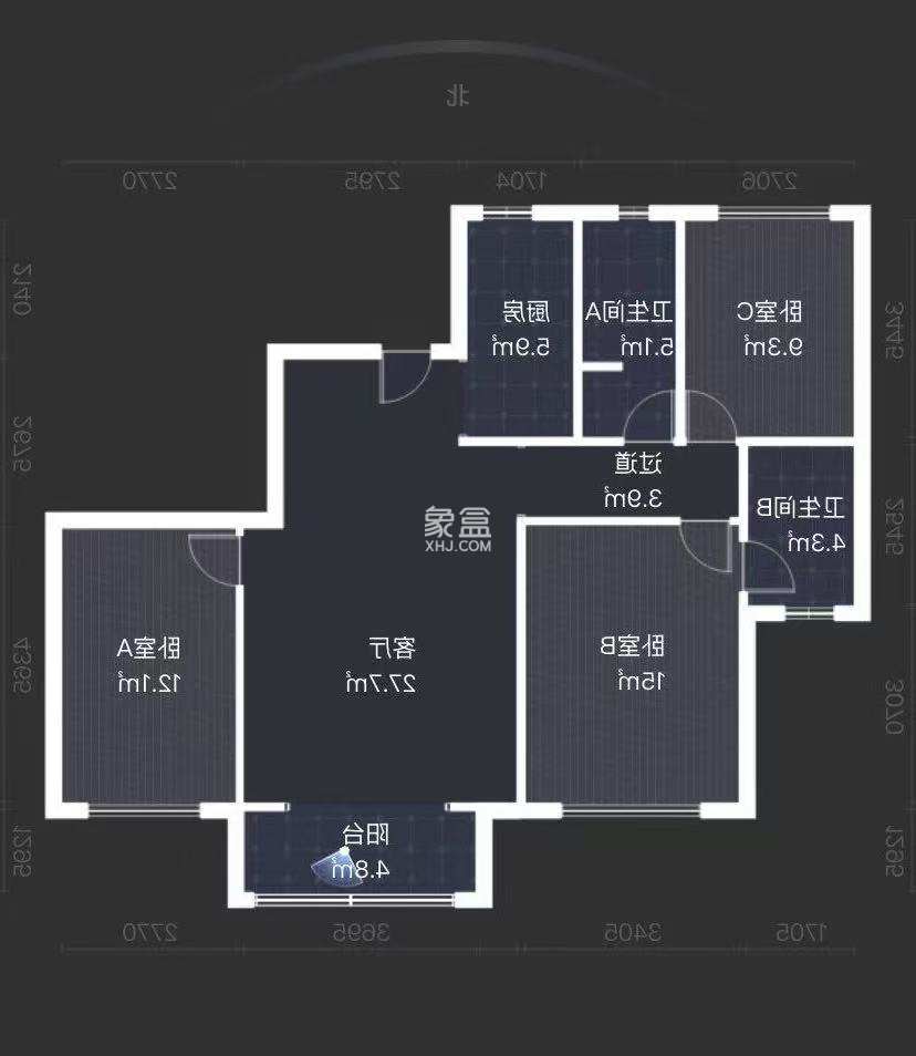 美丽潇湘 3室2厅2卫 58.0万 美丽潇湘 3室2厅2卫 58.0万室内图