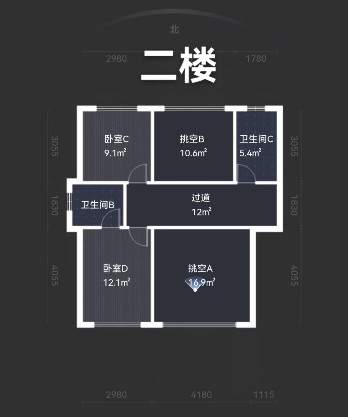 长房湘江府  4室3厅3卫   208.00万室内图