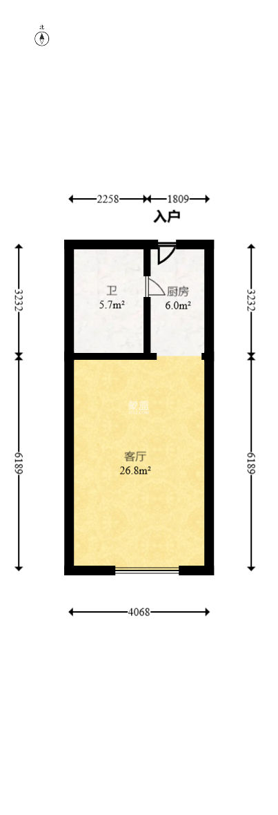 沁园春御院  1室1厅1卫   45.00万