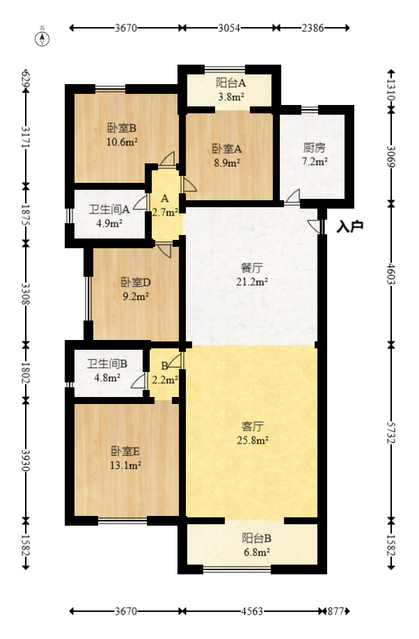 五矿万境蓝山 4室2厅2卫 120.0万 五矿万境蓝山 4室2厅2卫 120.0万户型图