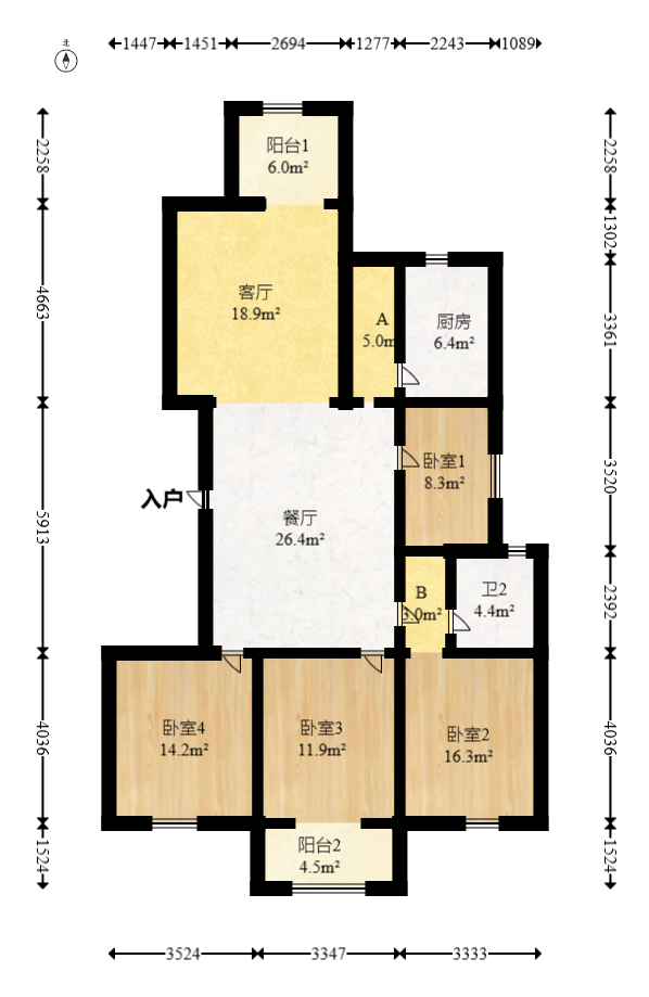 尚东紫郡  3室2厅2卫    108.0万 尚东紫郡  3室2厅2卫    108.0万户型图