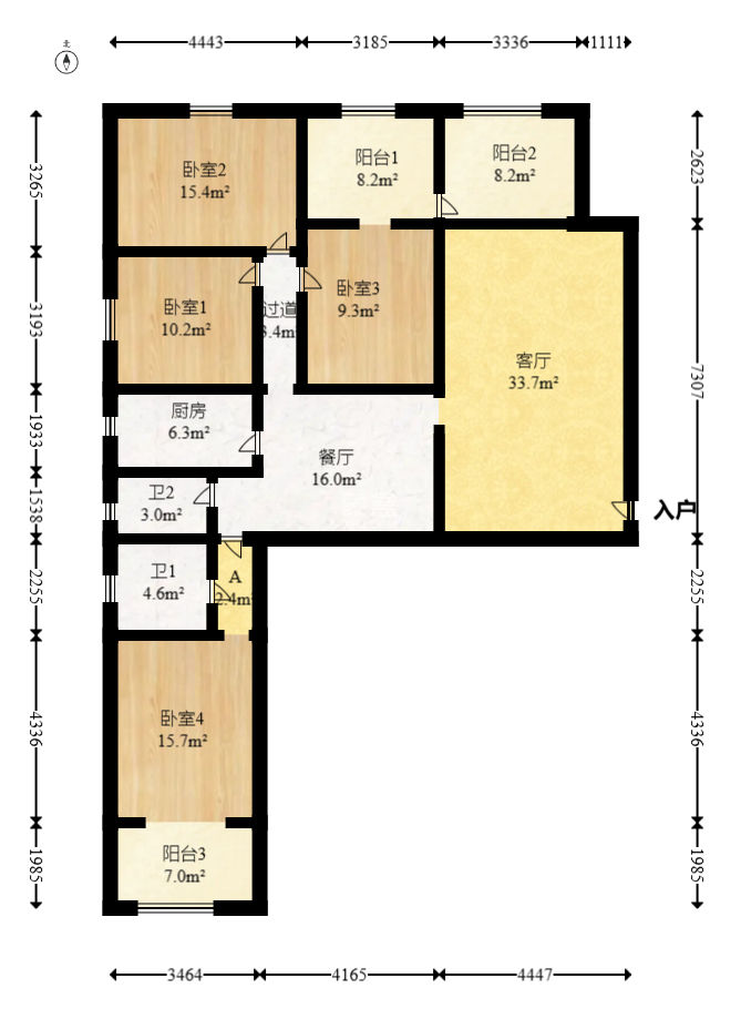 紫薇鑫园  4室2厅2卫   108.00万