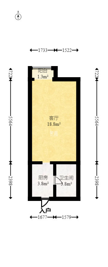鑫远紫樾香山二期  1室0厅0卫   65.00万
