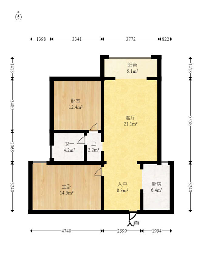 紫晶城 2室2厅1卫 52.8万 紫晶城 2室2厅1卫 52.8万户型图